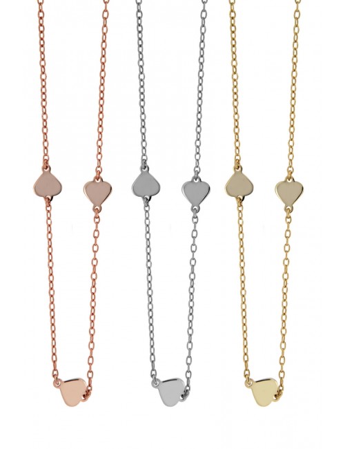 Ασημένια κολιέ καρδιές