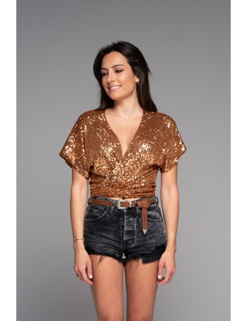 Kimono top with sequins