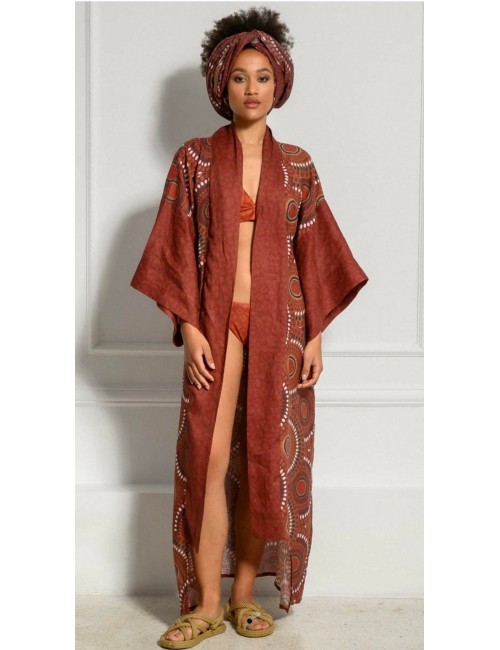 Ckontova Pint Linen Kimono Bronze