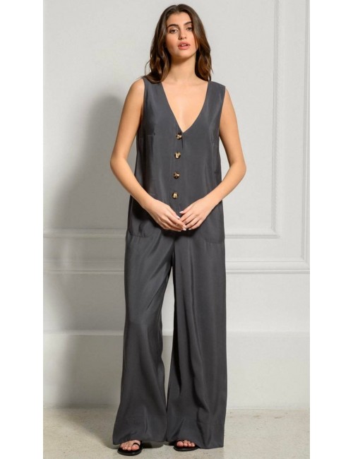 Ckontova Jumpsuit With Buttons Grey