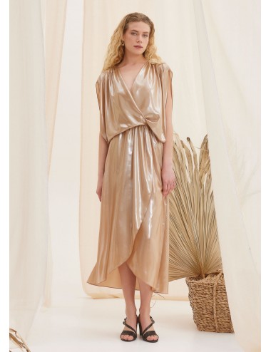 THE KNL'S % Φόρεμα κρουαζέ midi χρυσό Pasiphae