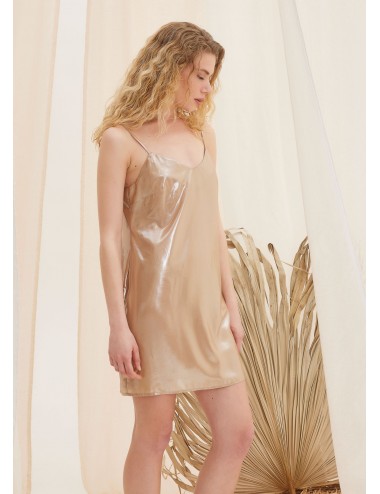 THE KNL'S Σατέν φόρεμα μίνι χρυσό Leda