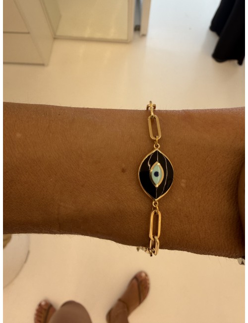 Evil eye 14k solid gold reversible